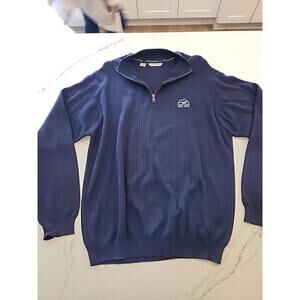 Mens Cutter & Buck 1/4 Qu Zip Pullover Sweater Navy Sz XL Cotton BULLE ROCK